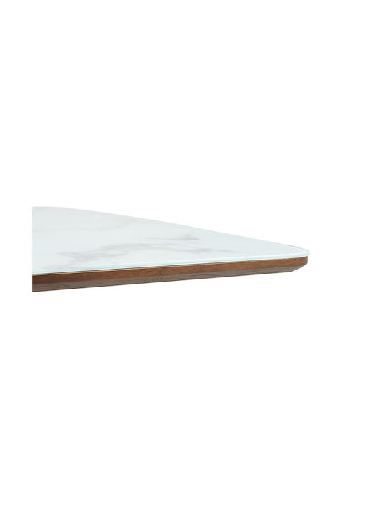 Totem Table Dining Room with Marble Surface White 120x120x120cm