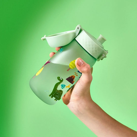 Ion8 Kinderflasche Dinosaurier Kunststoff mit Pop-Up-Verschluss Grün 350ml