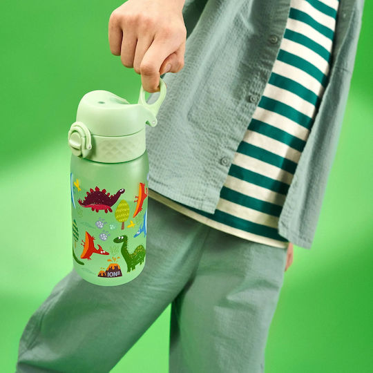 Ion8 Kinderflasche Dinosaurier Kunststoff mit Pop-Up-Verschluss Grün 350ml