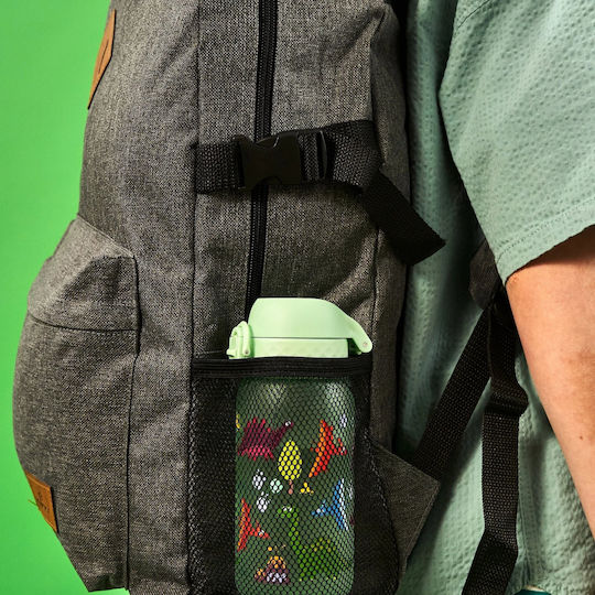 Ion8 Kinderflasche Dinosaurier Kunststoff mit Pop-Up-Verschluss Grün 350ml