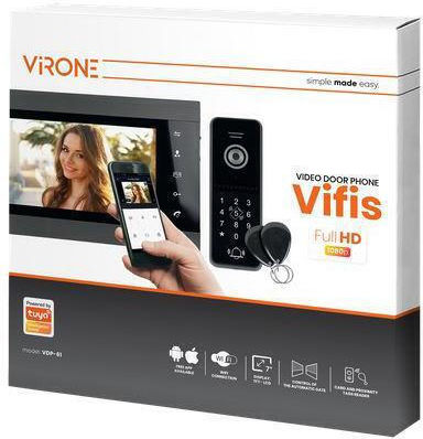 Virone Drahtlos Video-Türsprechanlage-Set Wi-Fi Black