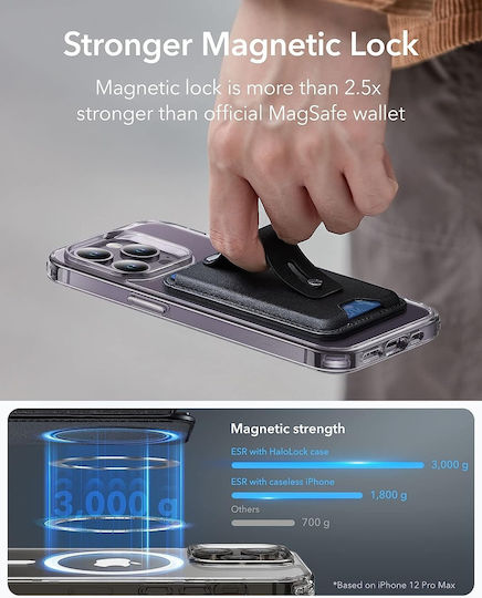 ESR MagSafe Θήκη Καρτών Magnetic Wallet HaloLock σε Μαύρο χρώμα