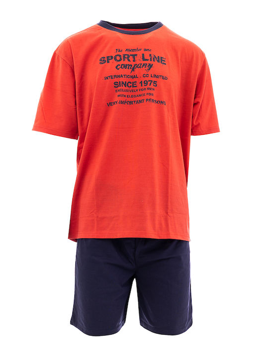 Uomo Men's Summer Pajamas Set Orange