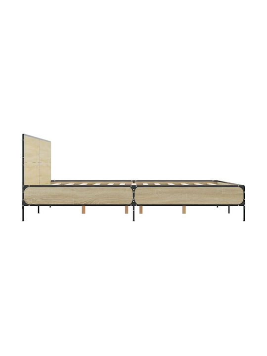 Doppelbett Aus Holz Braun Mit Lattenrost Für Matratze 140x200cm