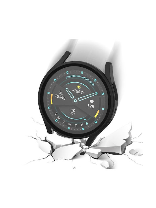Samsung Galaxy Watch5 Frosted Pc + Tempered Film Integrated Watch Protective Case Black