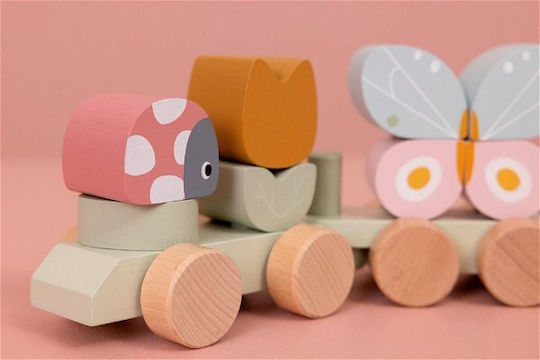 Little Dutch Pull-Along Toy Flowers & Butterflies made of Wood for 18++ Months