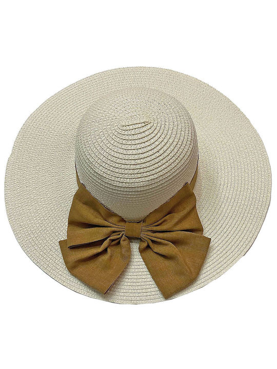 Summertiempo Γυναικείο Ψάθινο Καπέλο Λευκό