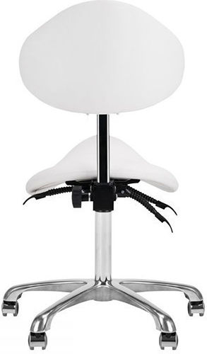 Salon Stools Wheeled Stool with Backrest White