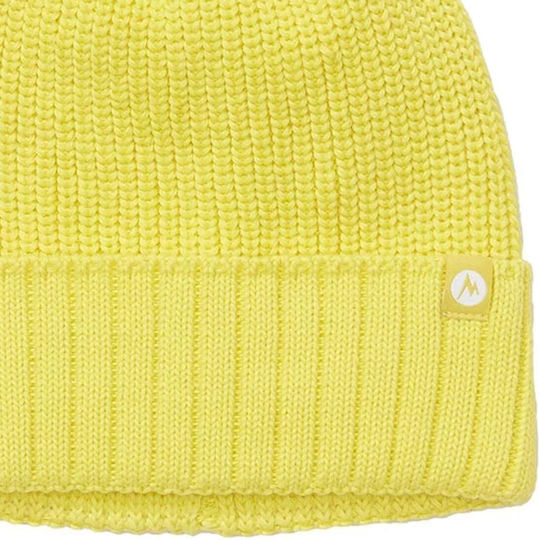 Pom Pom Beanie Frauen Beanie Gestrickt in Gelb Farbe