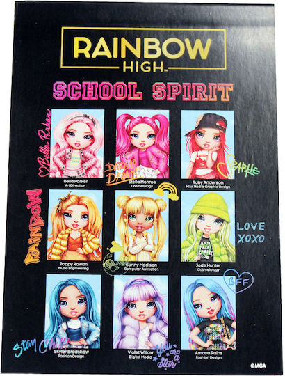 Gim Rainbow High Set de Papetărie pentru Copii cu Creion, Așcutitoare, Radieră, Caiet de Notițe și Riglă