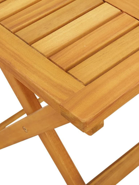 Deckchair Wooden with Cushion & Wheels Brown with Table 200x68x30cm.