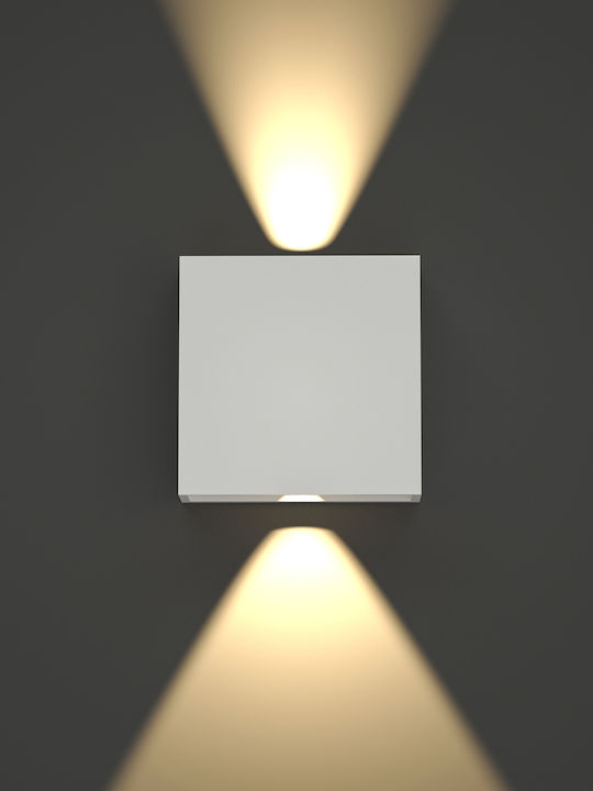 Inlight Yellowstone Wall-Mounted Outdoor Ceiling Lamp LED IP65 4W with Warm White Light Double Beam 12x12x12cm