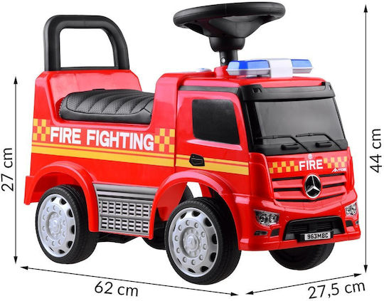 Jokomisiada Mercedes Vehicle Fire Brigade Mașină Ride On Pentru 12+ Luni Roșie