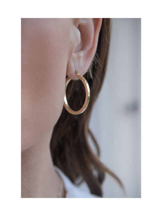 Kritsimis Single Earring Hoop made of Gold 14K