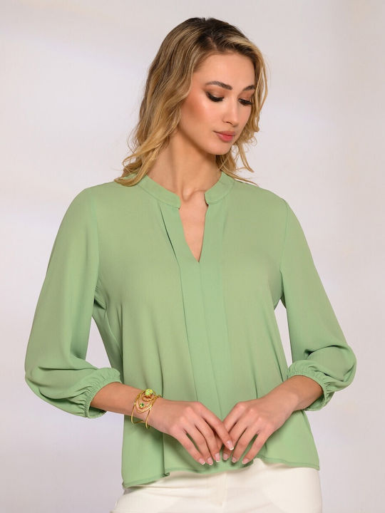 Derpouli Damen Bluse Green