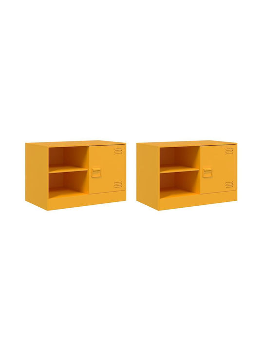 TV Stand Metal Mustard Yellow L134xW39xH44cm