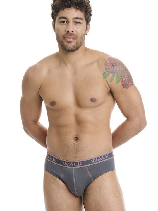 Walk Herren Slips Grey 2Packung