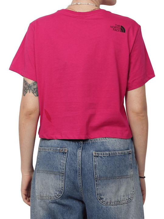 The North Face Damen Sportlich Crop T-shirt Fuchsia