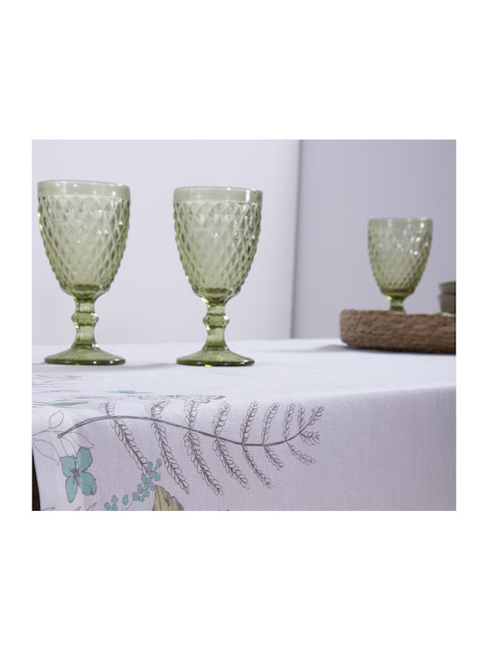 Nef-Nef Homeware Tablecloth Cotton Spring Mood Ecru 140x140cm