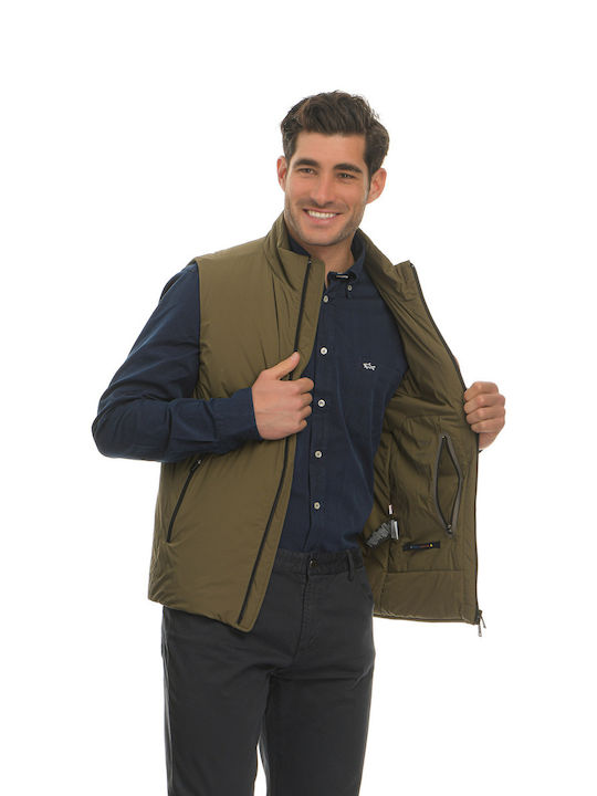 Paul & Shark Ärmellos Herren Jacke Lässig Wasserdicht Oil Green