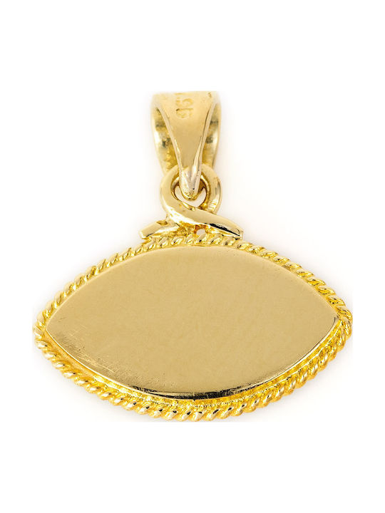 George Art Jewels Charm Φυλαχτό Ματάκι από Χρυσό 14Κ Μπλε