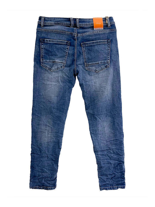 Men's Jeans Pants Elastic Blue