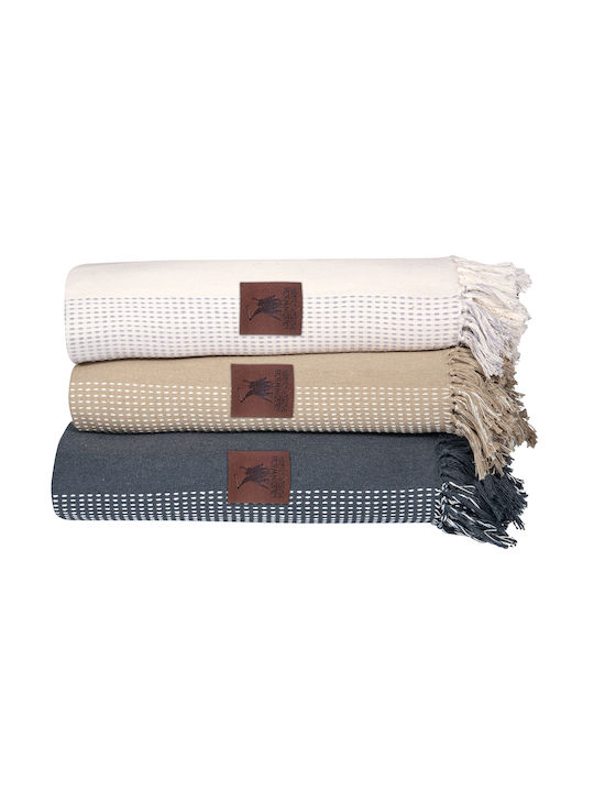 Greenwich Polo Club Three-Seater Sofa Throw 3918 180x300cm Grey, Ivory