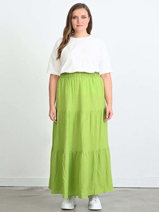 Bubble Chic High Waist Skirt Light Green