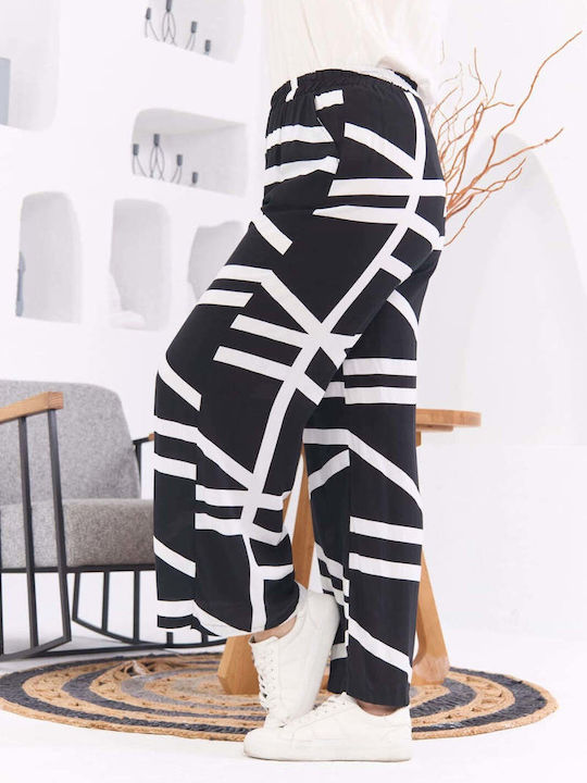 Bubble Chic Femei Black and white Set cu Pantaloni