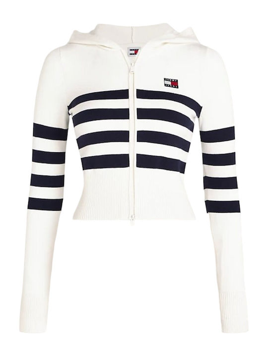 Jachetă de damă cu Fermoar Ancient White Stripe