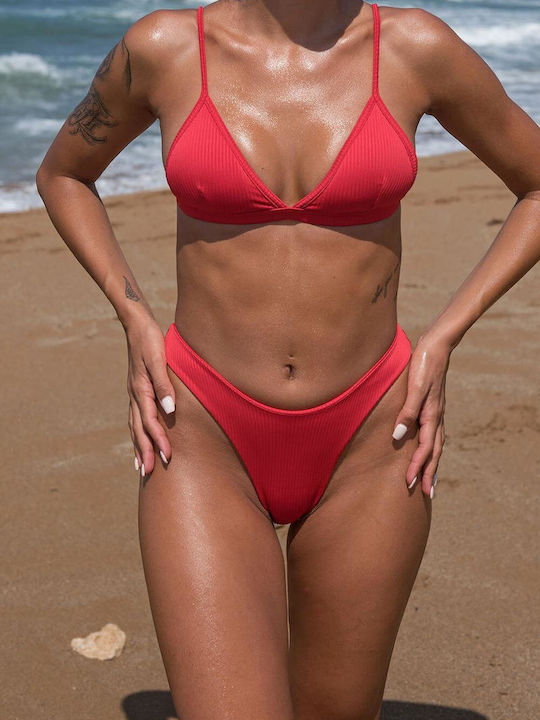 Gigi Bikinis Set Bikini Brazilia Talie înaltă RED