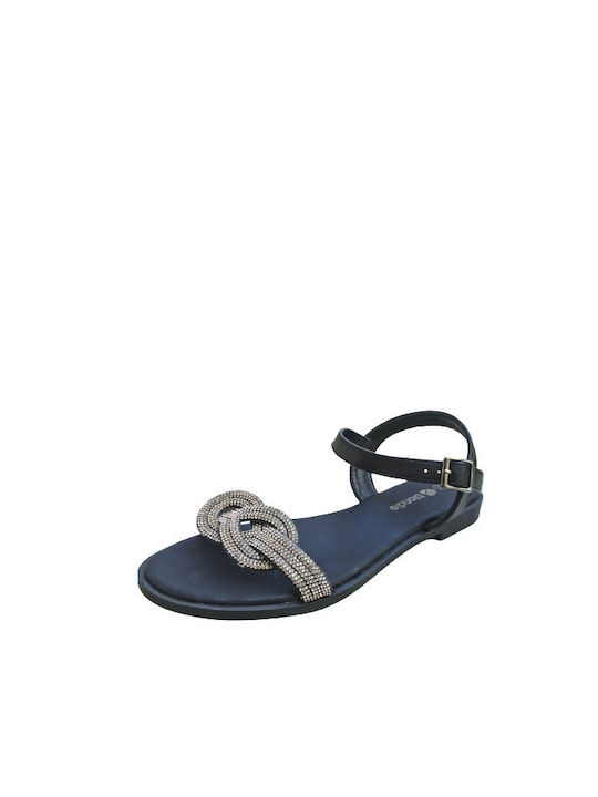 Blondie Schwarze Sandalen mit Weicher Sohle Griechische Herstellung