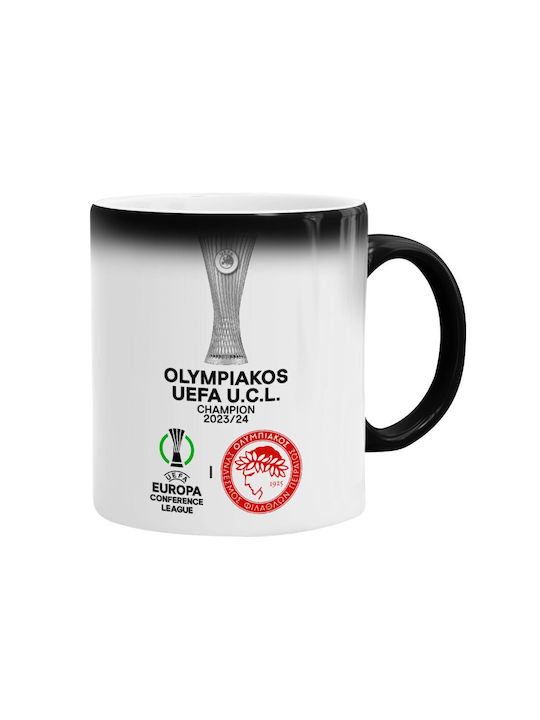 Koupakoupa Olympiacos Uefa Europa Conference League Champion 2023/24 Heat Change Mug Black 330ml