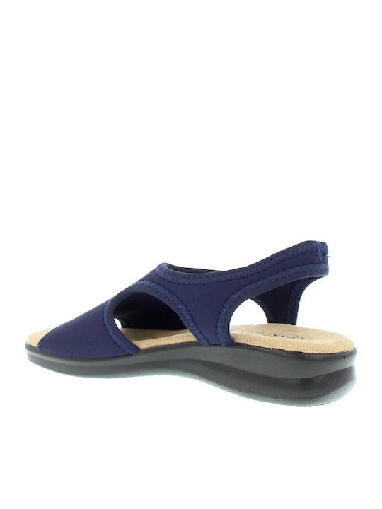 Sandale Casual Damă Anatomici Din Piele Albastru Marin