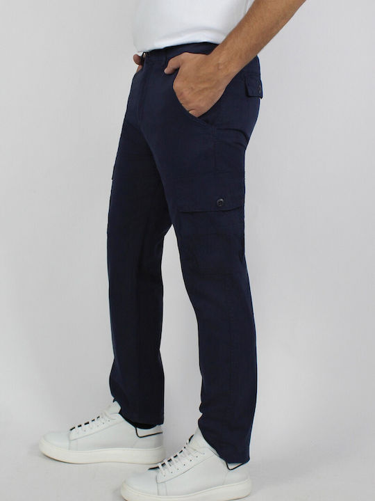 Kingston Men's Trousers Cargo in Regular Fit Dark Blue