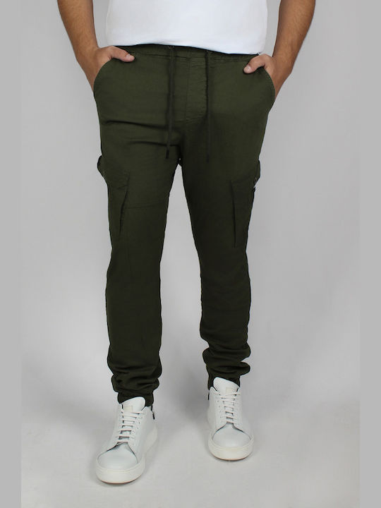 Kingston Men's Trousers Cargo in Regular Fit Khaki