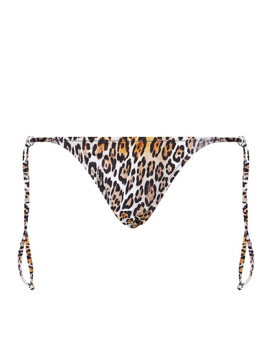 Bikini Slip with Laces Animal Print
