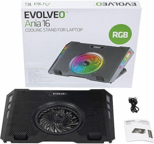 Evolveo Ania Pad de răcire pentru Laptop până la 17" cu 5 Ventilatoare și Iluminare