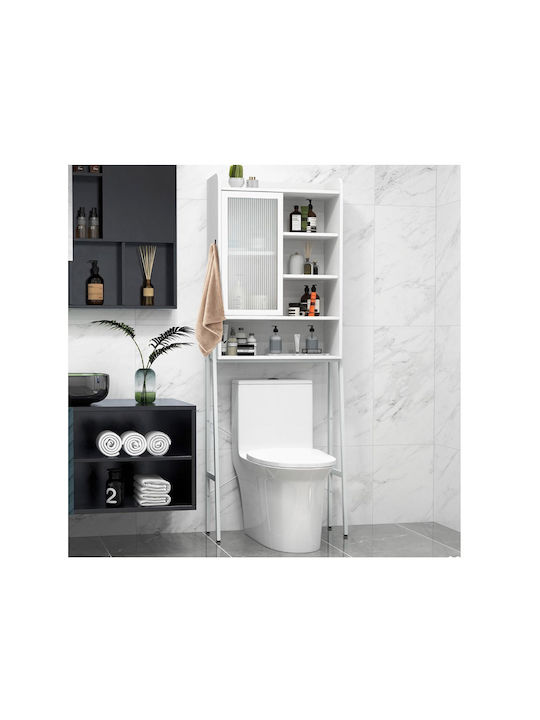 Costway Floor Bathroom Shelf Metallic 63x29x170cm