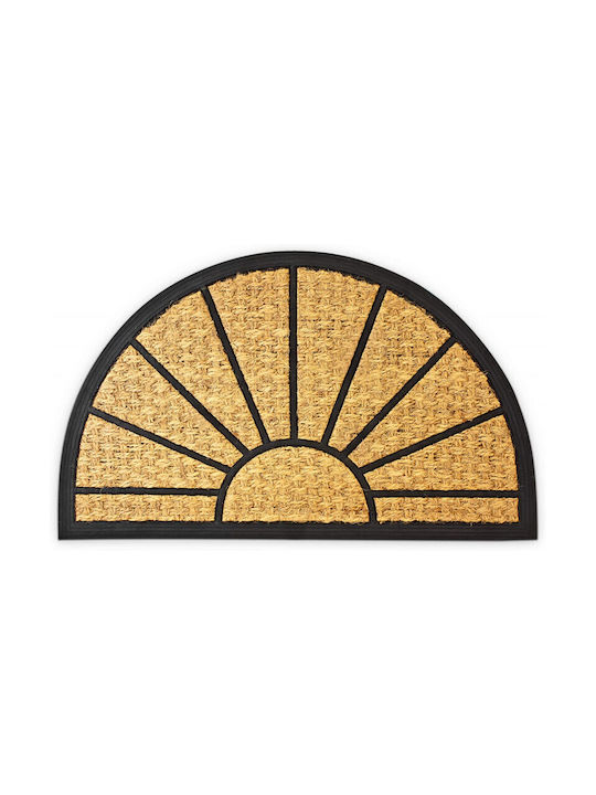Relaxdays Entrance Mat Semicircular made of Rubber Beige 75x45cm