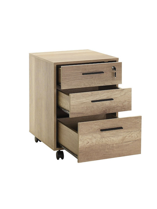 Schublade Büro mit Rollen & Schloss Ashtray 45x51x63cm