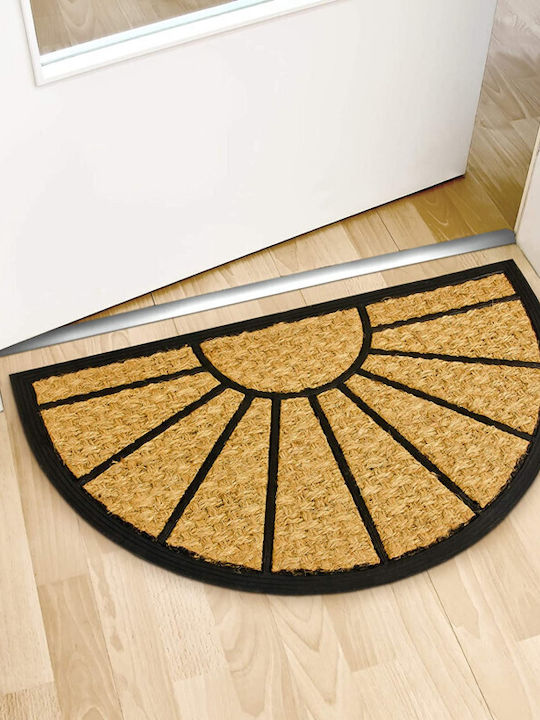 Relaxdays Entrance Mat Semicircular made of Rubber Beige 75x45cm