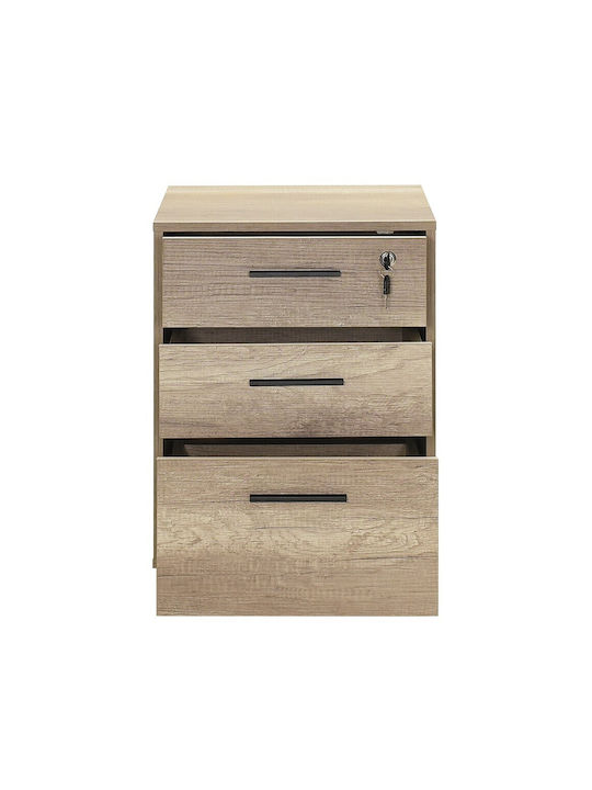 Schublade Büro mit Rollen & Schloss Ashtray 45x51x63cm