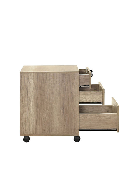 Schublade Büro mit Rollen & Schloss Ashtray 45x51x63cm