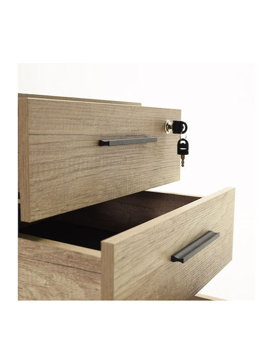 Schublade Büro mit Rollen & Schloss Ashtray 45x51x63cm