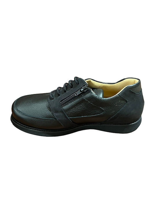 Podartis Men's Leather Casual Shoes Black