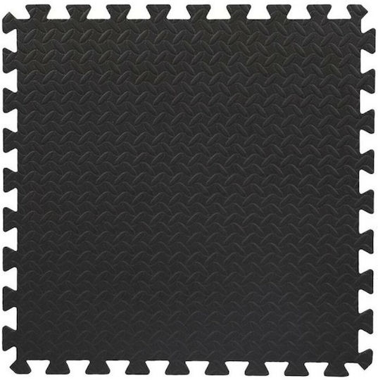 HMS Δάπεδα Παζλ Γυμναστηρίου Μαύρα 60x60x1.2cm 6τμχ