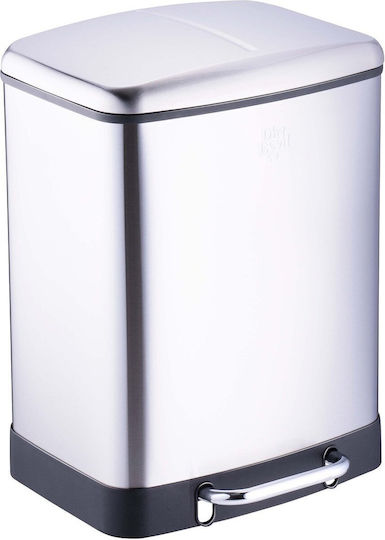 Dirt Devil Metallic Recycling Bin with Pedal 24L Silver