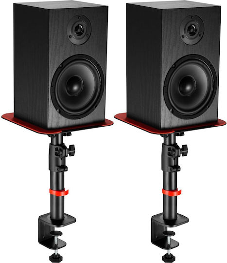 Mozos Speaker Stands in Black / Red Color