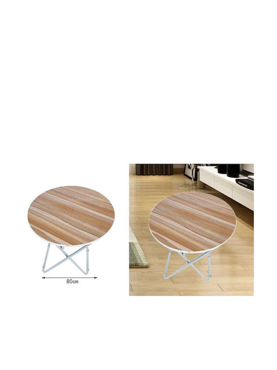 Table Collapsible Wooden with Metal Frame Metallic 80x80cm